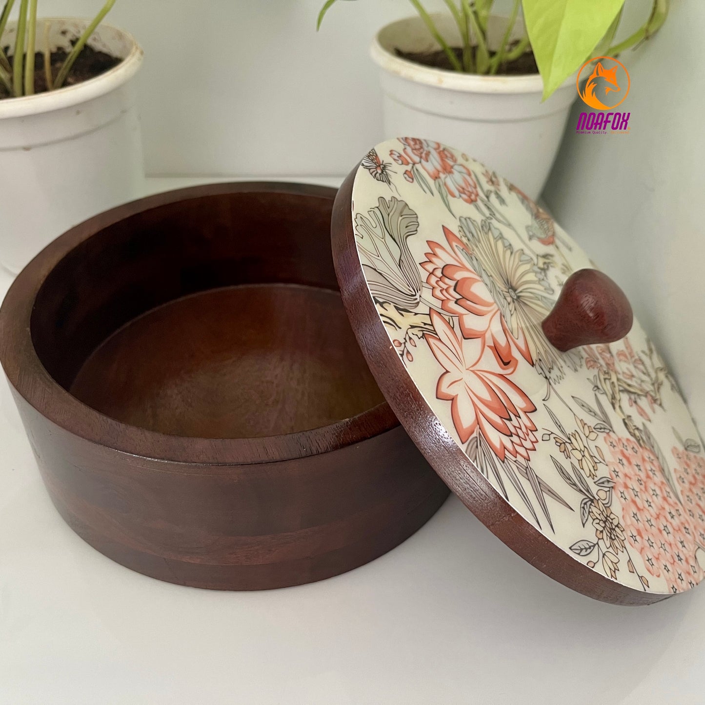 Premium Eco Friendly Wooden Chapati Box | Handcrafted Roti Box with Lid | Bread Storage Container