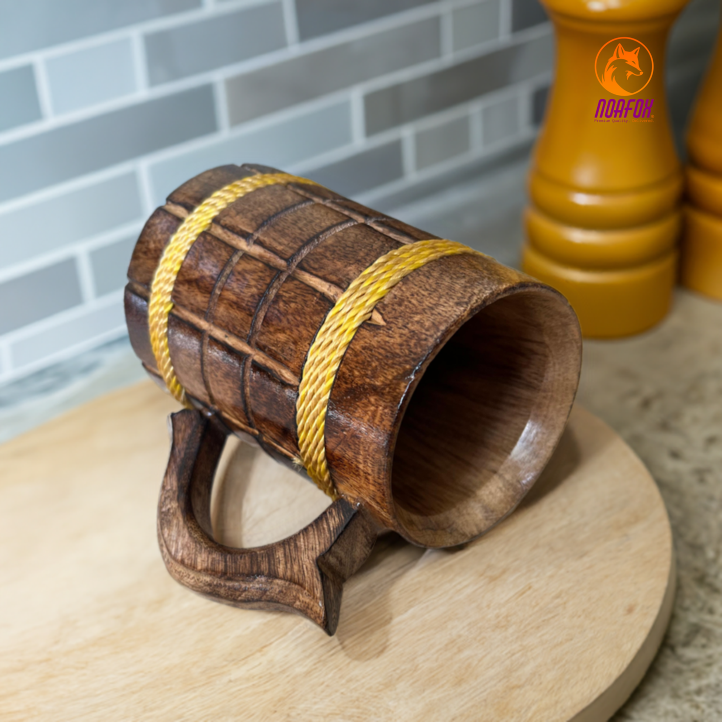 Handmade Wooden Mug - 330 ML - Perfect for Coffee, Tea, Beer, or Decorative Use - Unique Rustic Gift