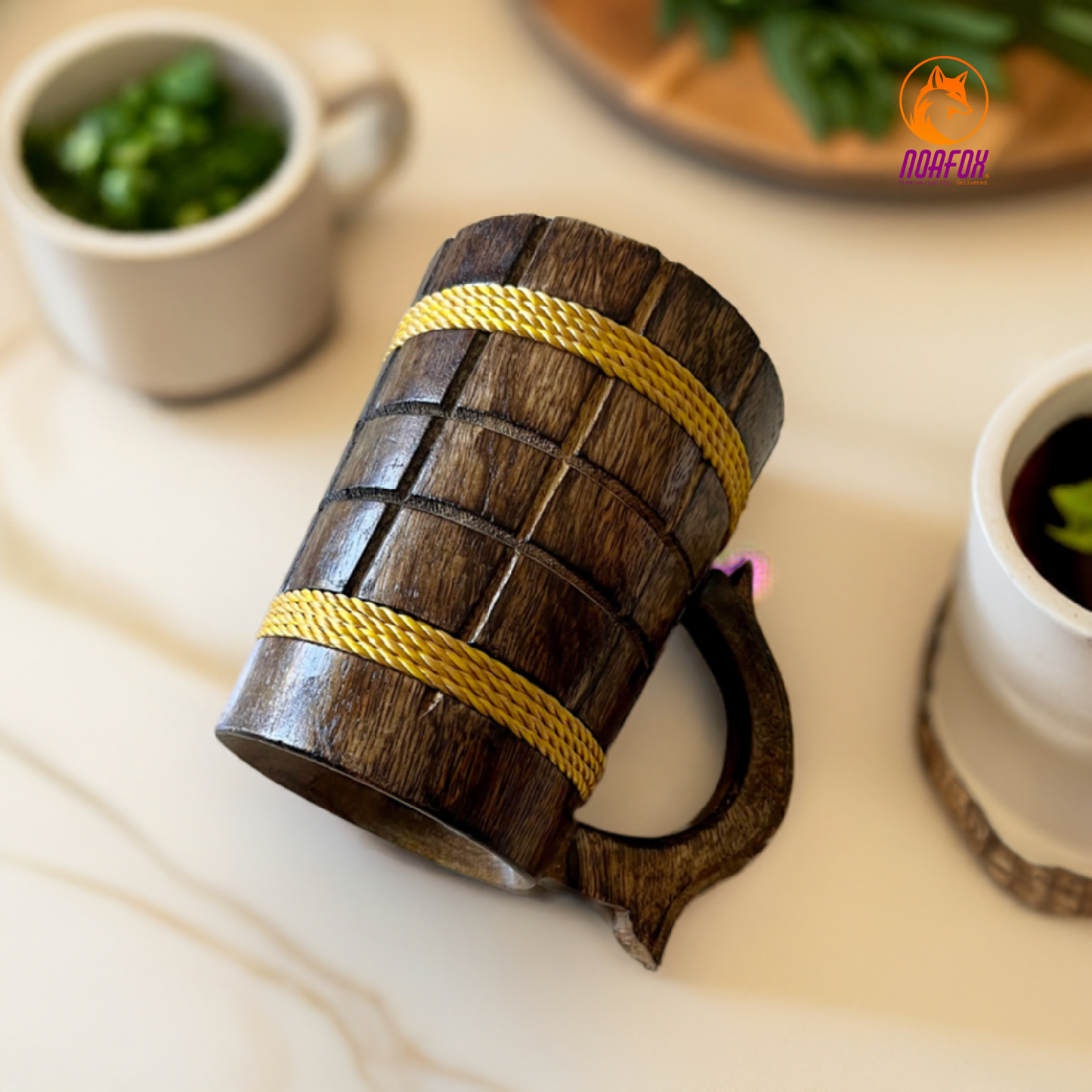 Handmade Wooden Mug - 330 ML - Perfect for Coffee, Tea, Beer, or Decorative Use - Unique Rustic Gift