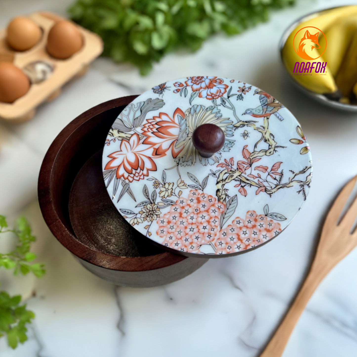 Premium Eco Friendly Wooden Chapati Box | Handcrafted Roti Box with Lid | Bread Storage Container