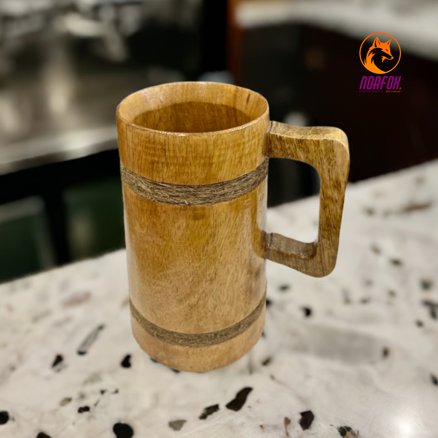 Handmade Eco Friendly Wooden Mug - 500 ML - Perfect for Coffee, Tea, Beer, or Decorative Use - Vikings Mug