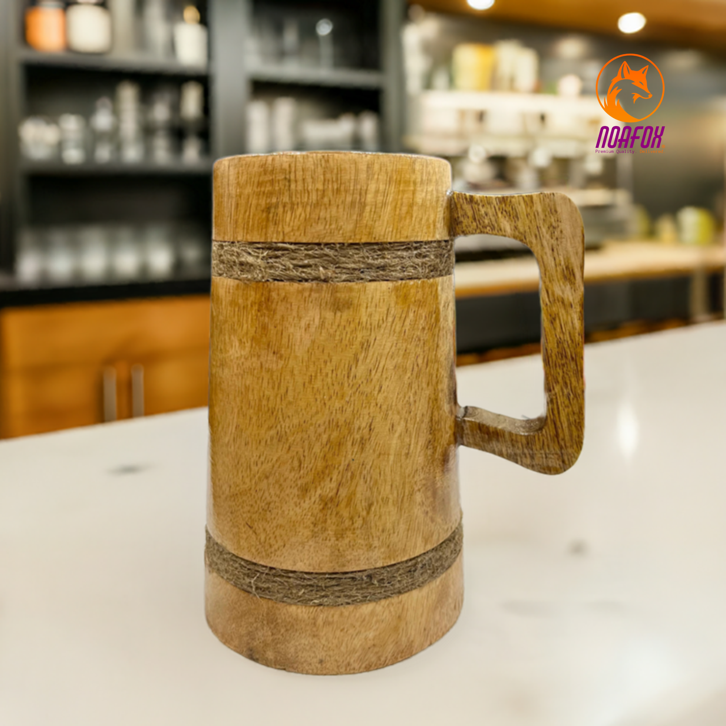 Handmade Eco Friendly Wooden Mug - 500 ML - Perfect for Coffee, Tea, Beer, or Decorative Use - Vikings Mug