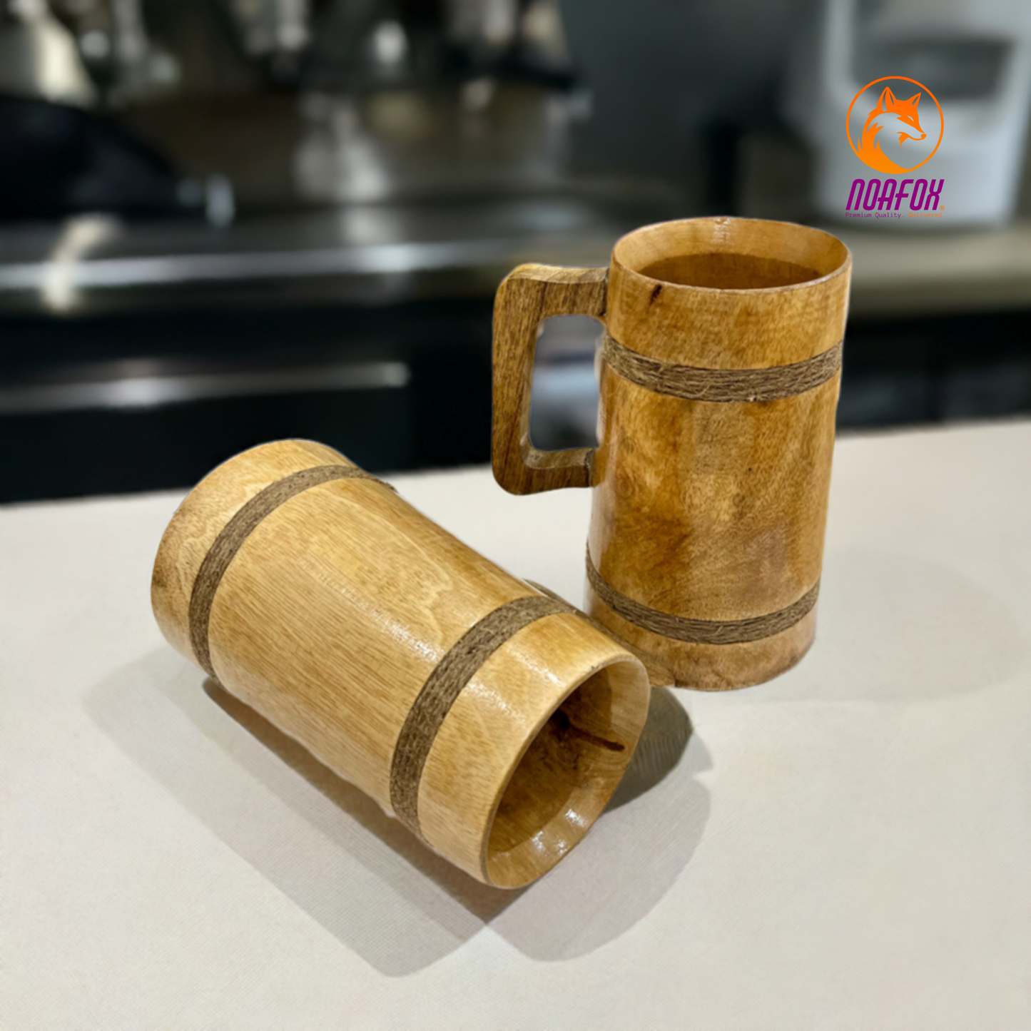 Handmade Eco Friendly Wooden Mug - 500 ML - Perfect for Coffee, Tea, Beer, or Decorative Use - Vikings Mug