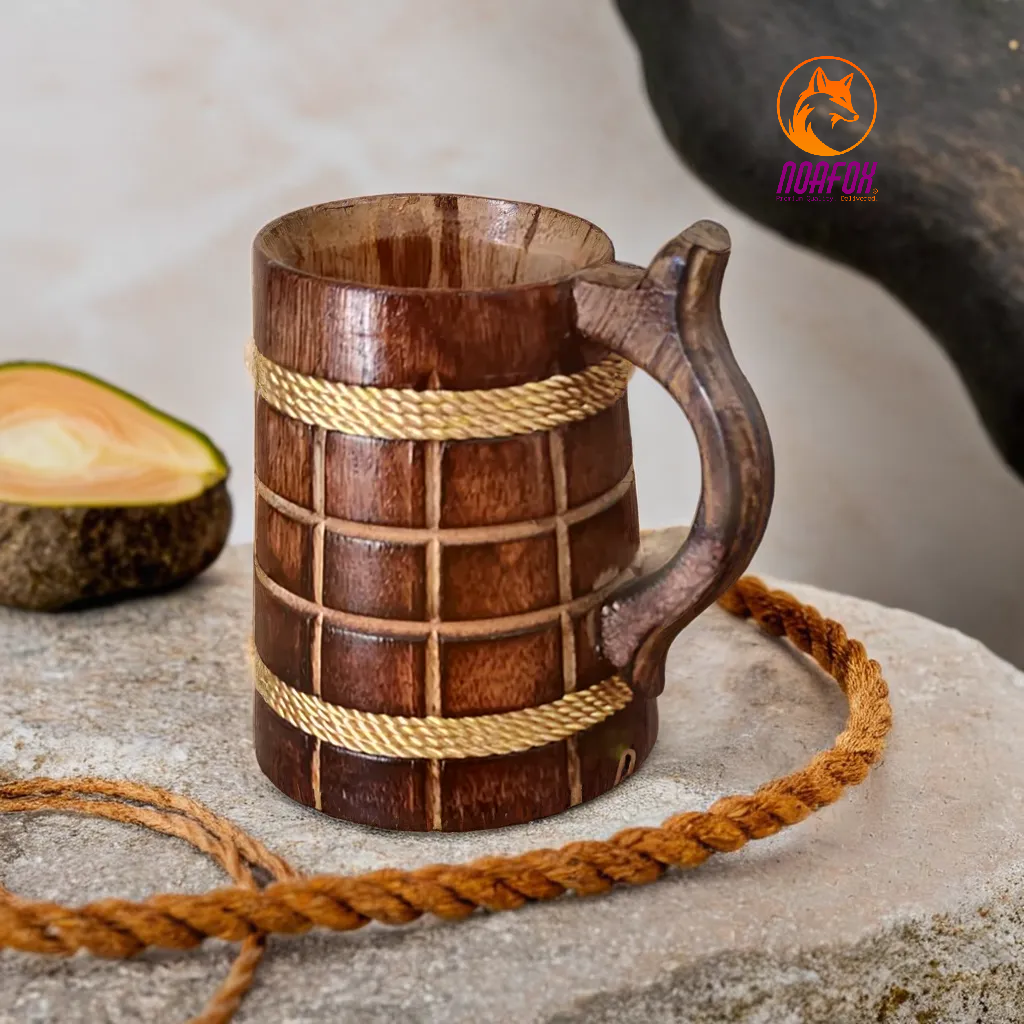 Handmade Wooden Mug - 330 ML - Perfect for Coffee, Tea, Beer, or Handmade Wooden Mug - 330 ML - Perfect for Coffee, Tea, Beer, or