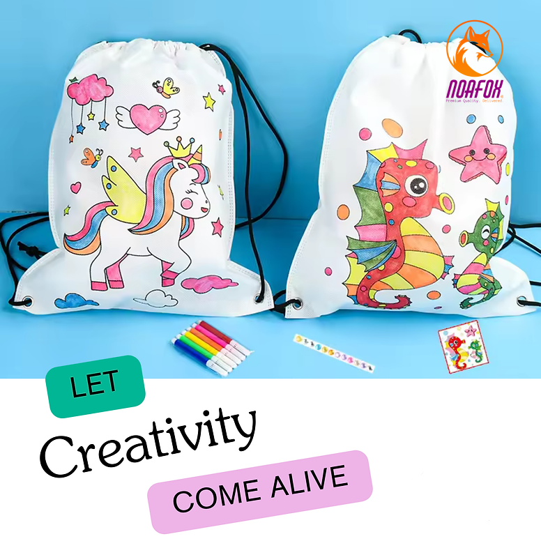 DIY Drawstring Haversack Dori Bag mixed designs (1 Piece) - Noafox