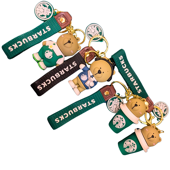 Cute Starbucks Coffee Keychain (Pack of 1) – 22cm Coffee lover Accessories, Mini Tumbler Charm for Bags & Keys (Assorted)