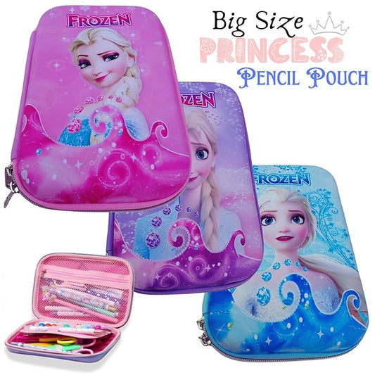Big Size 3D Pencil Pouch for Kids (Pack of 1), Large Capacity Eva Pencil Box Organizer for Girls, Jumbo Stationery Hardtop Storage Case for School Students (Assorted)