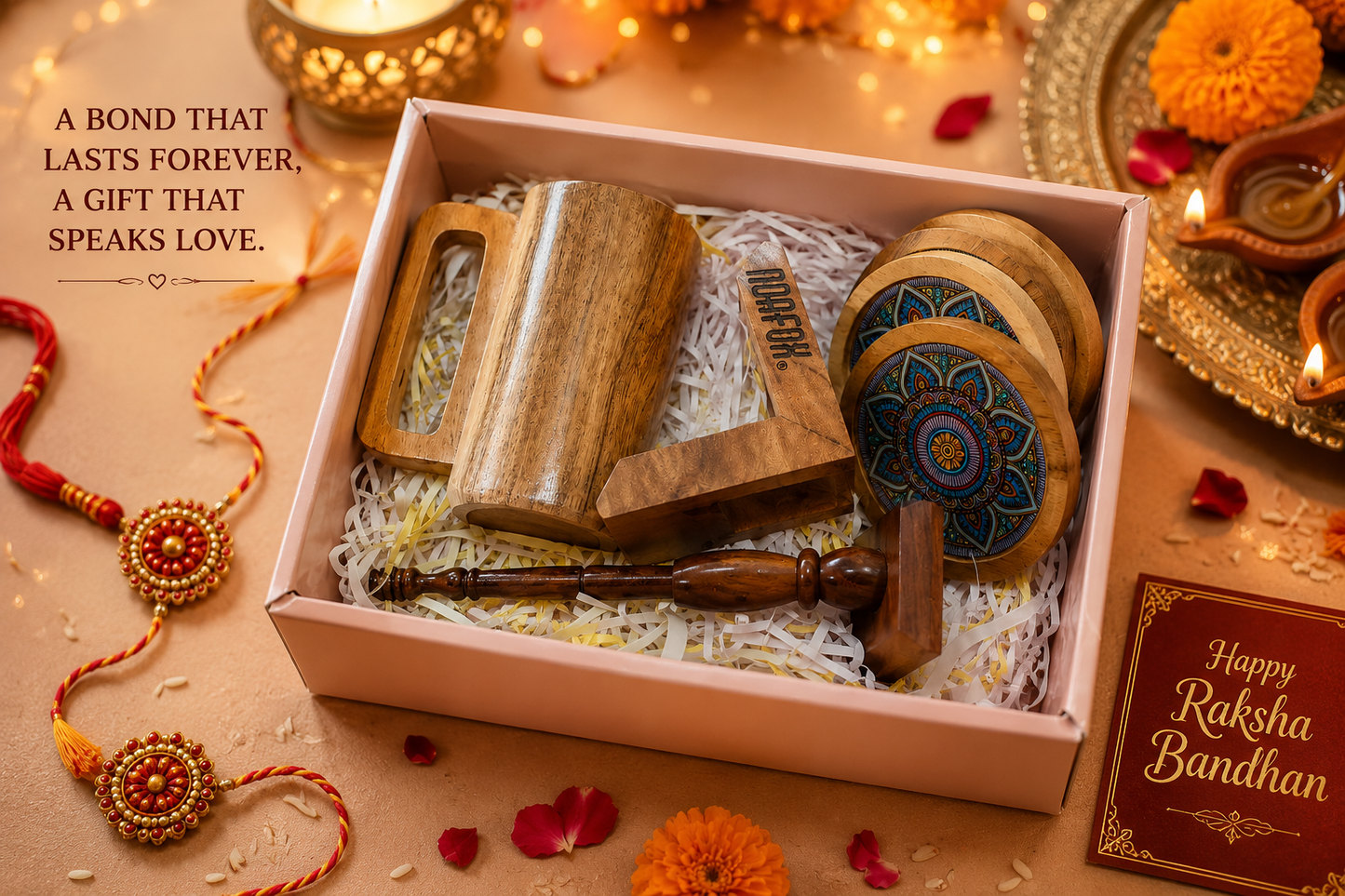 Raksha Bandhan Premium Wooden Gift Combo