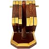 Wooden Tea Coasters Set of 6 with Holder | Brass Inlay Kite Design | Noafox