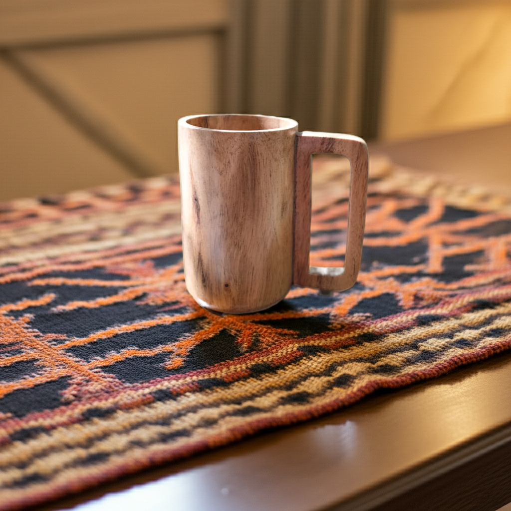 Noafox Acacia Wood Mug – Natural Wooden Cup for Tea & Coffee